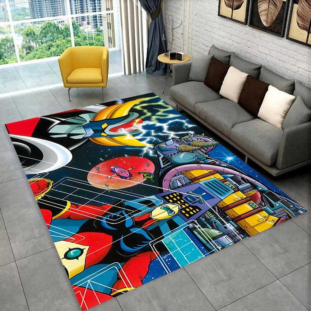 UFO Robot Grendizer Anime cartoon Area Rug,Carpet for Home Living Room Bedroom Sofa Doormat Decor,kid play Non-slip Floor Mat 3D