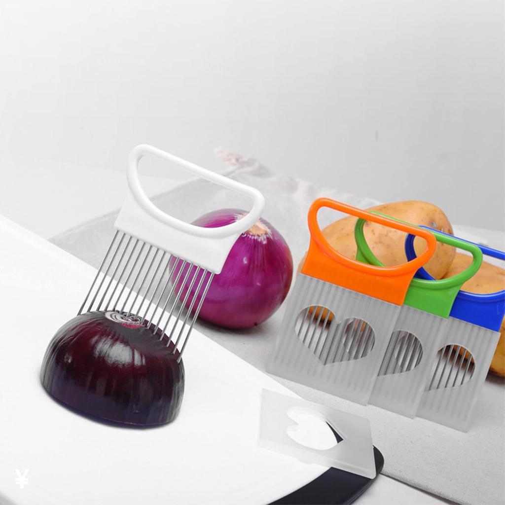 4-Piece Manual Vegetable Chopper Set Onion Cutter Handheld Stainless Steel Multicolor Kitchen Gadget