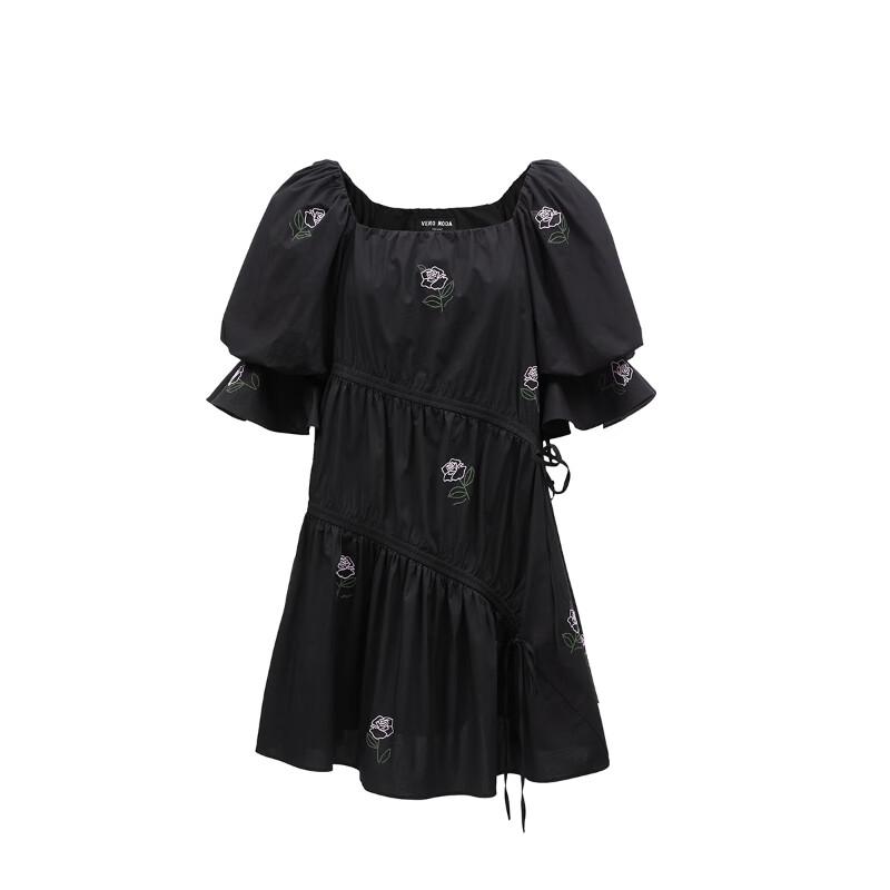 VEROMODA Embroidered Puff Sleeve Babydoll Dress