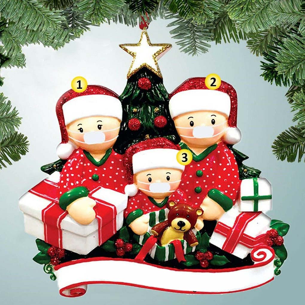Weihnachtsanhänger 2020 Quarantäne Familie Weihnachtsbaum Hängedekoration