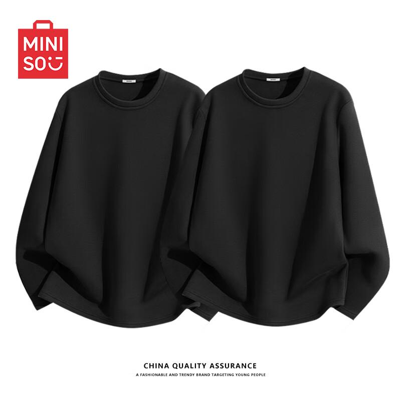 MINISO Men's Fleece-Lined Long Sleeve Thermal T-Shirt