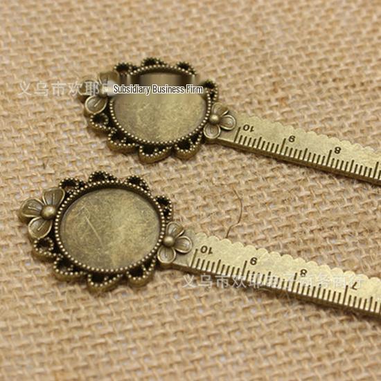 

Ретро двухцветная закладка-линейка, в старинном стиле - 20 мм, 16,3 г, креативный личный подарок