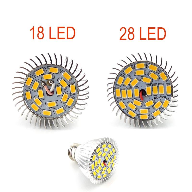 18LED 28 LED yellow or red blue light Grow Bulb E27 Hydroponic Growth Light Full Spectrum Sunlight Flower Plan Growing Lamp