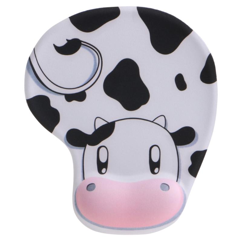 

Cartoon Cow Mouse Pad With Integrated Wrist Cushion Firm Rubber Grip Wrist Support Mousepad For Desktop Stability 1