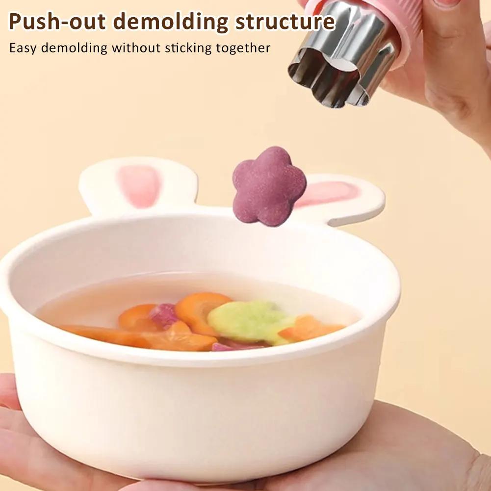 Kids Bento Box Decorating Cutter Set Vegetable Fruit Shapes for Cookie Stamps Lunch Making Kit