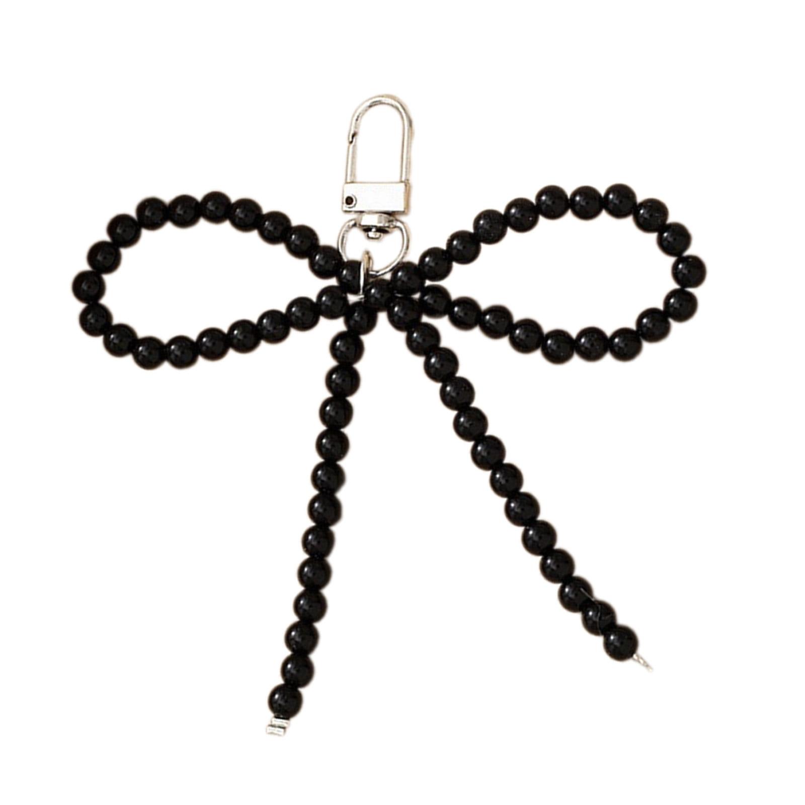 

Брелок с жемчугом и бисером, симпатичный, с украшениями, брелок, подвесной орнамент, рюкзак, сумка, подвеска для девочек и женщин чёрный