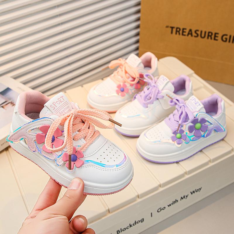 2024 New Girls Casual Sport Shoes Versatile Lace Flowers Unique Children Fashion Cute Princess Sneakers Drop Shipping Kids Shoes