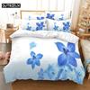 Blue Flowers Bedding Set Duvet Cover Set 3d Bedding Digital Printing Bed Linen Queen Size Bedding Set Fashion Design