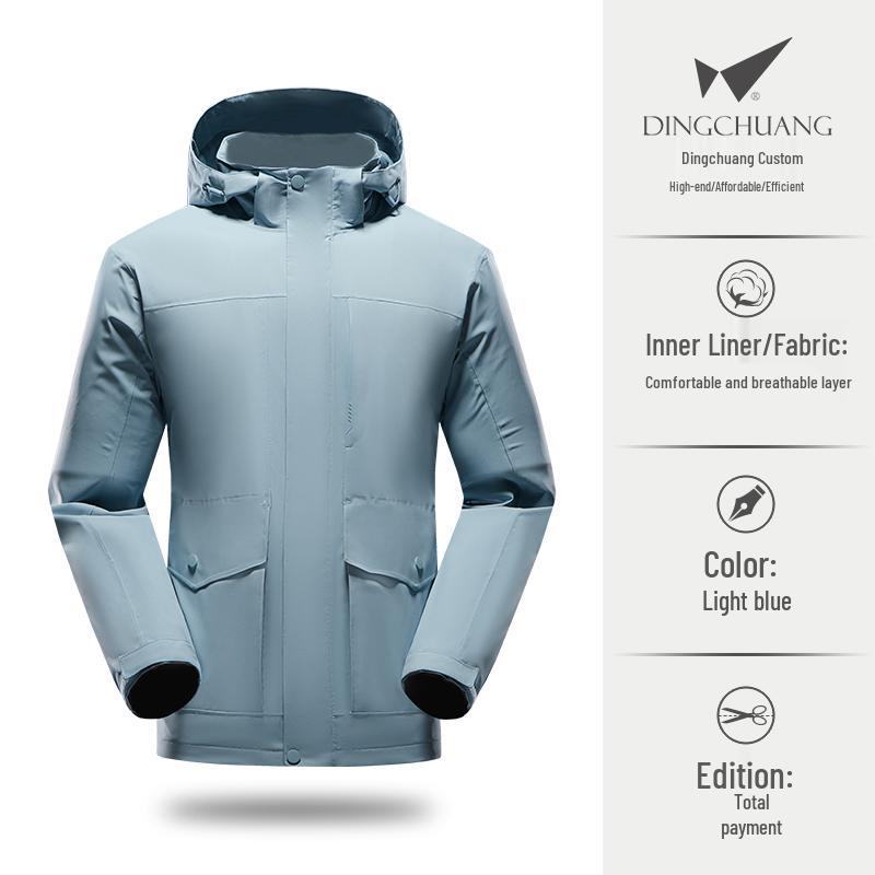 Embroidered Hooded Windbreaker for Toyota Honda Outdoor Workwear - Lightweight Jacket with Zipper