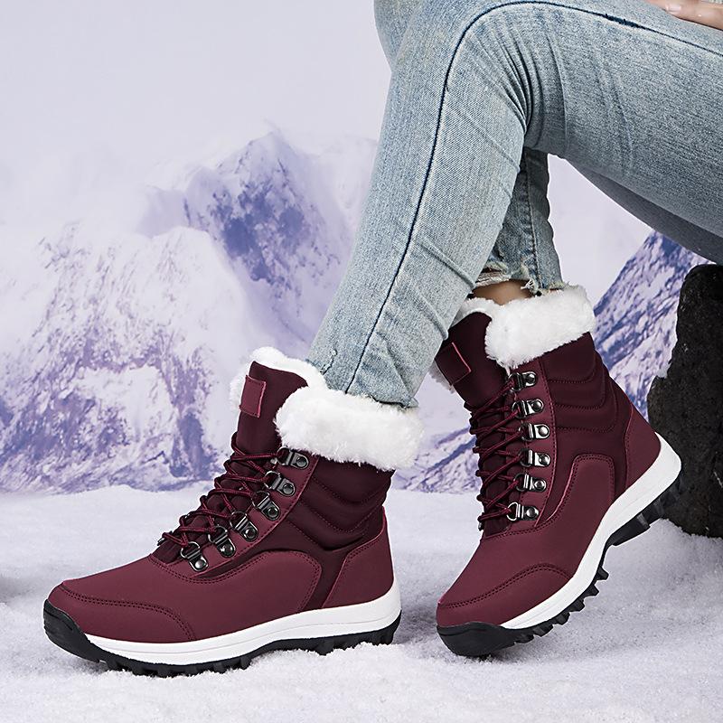 New Winter Outdoor Sports Snow Boots Thickened Warm Medium Boots Comfortable Velvet Snow Boots
