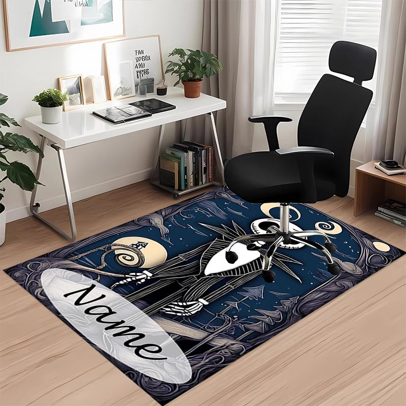 Custom Name The Nightmare Before Christmas Printed Carpet, for Office Chair Living Room Bedroom Kitchen Room Decor Gifts.