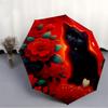 1pc Black Cat Auto-Fold Umbrella with One-Touch Open/Close - 8 Reinforced Ribs for Windproof Stability,  Yy251118256