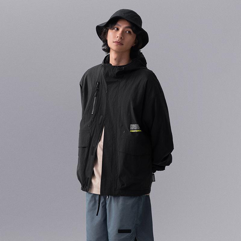 Li Ning CF Print Letter Hooded Zip Jacket Men Jacket AJDU249-3