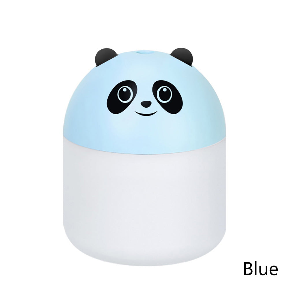 

250 мл милый мини-увлажнитель воздуха с пандой и ночным светом, диффузор эфирного масла, USB-генератор тумана, автомобильный освежитель воздуха для спальни и офиса синий