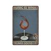 Retro Music Metal Tin SignMusic Is What Feelings Sound Like Wine and Music SignBar Home Decor Kitchen Dining RoomFunny Sig