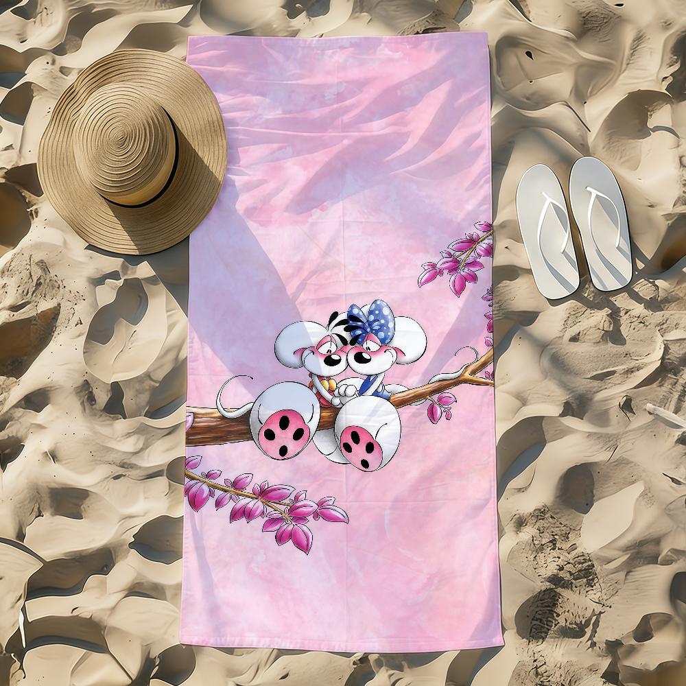 Cartoon D-Diddl Rat Towel Beach Towel Oversized Quick Dry Towel Absorbent Soft Swim Beach Towels for Men Women