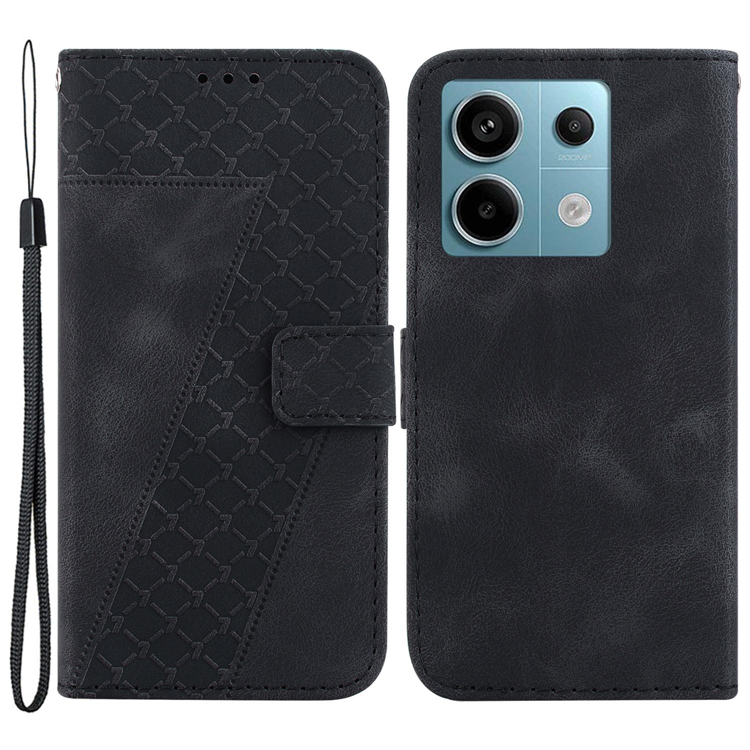 

Для Xiaomi Redmi Note 13 Pro 5G/Poco X6 5G Чехол-подставка со слотами для карт, узор в форме 7, чехол для телефона из ПУ кожи Black