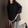 Contrast Color Fake Two-piece Bottoming Shirt for Women Autumn Winter Loose Mid-length Long-sleeved T-shirt Top