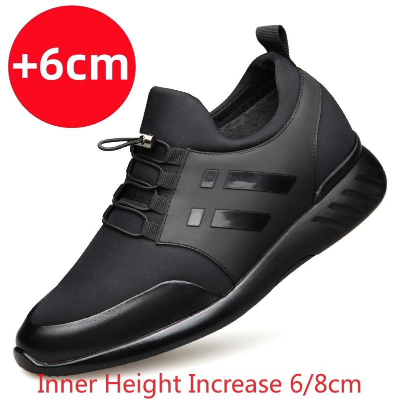 2025 New Summer Genuine Leather Casual Shoes Men Sneakers Shoes Comfortable Platform Male Footwear Height Increase Insole 6CM