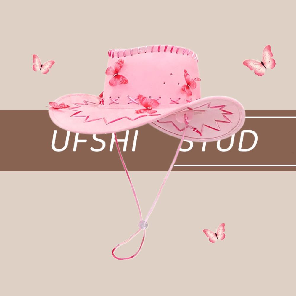 Denim Sunscrean Bucket Cap Punk Summer Sun Hat Elegant Western Cowboy Hat  Travel