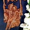 Radha Krishna Sitting On Jhula Wall Hanging - for Gift, Home, Living Room, Office, Puja Room Decor - 14 Inch
