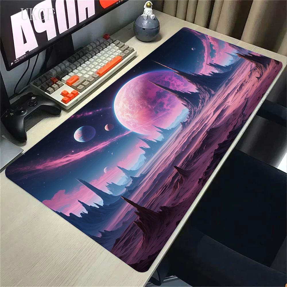 Alfombrilla de Ratón de Goma Impresión HD 900x400 Paisaje Montaña Atardecer Alfombrilla de Ratón Cartoon XXL Alfombrilla de Ratón Extendida Alfombra Antideslizante para PC