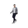 Li-Ning Série Fitness Couleur Unie Col Montant Cardigan Tricoté à Capuche Hauts Homme Gris Ombre AWDU125-3