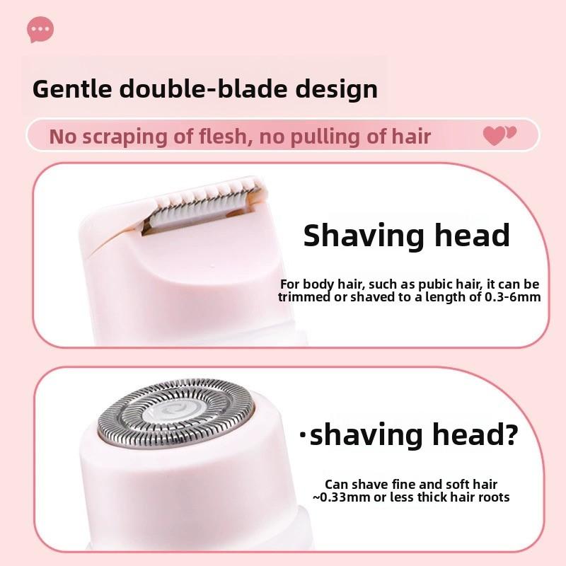 Depiladora eléctrica 2 en 1 para mujer, afeitadora corporal impermeable para zonas íntimas y axilas