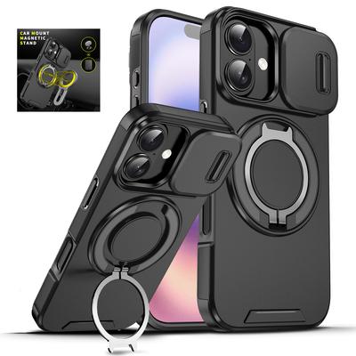 Carcasă pentru iPhone 17 16 Pro Max 16E 17Air 16Plus cu Suport Magnetic Rotativ la 360 de Grade și Protecție pentru Cameră