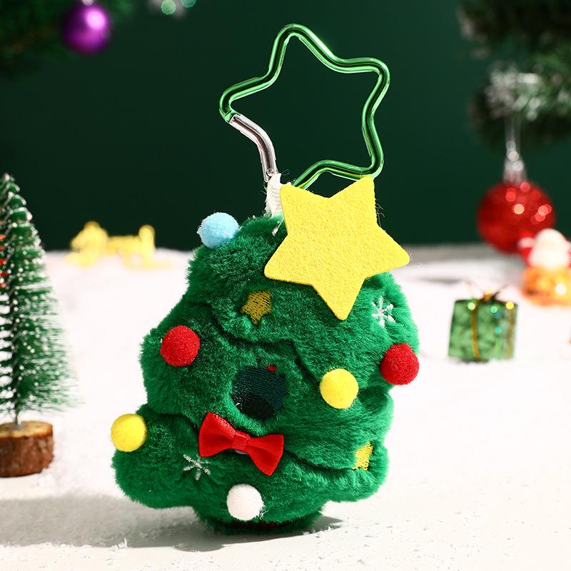 Authentic Plush Head-Tilt Christmas Keychain Decompression Doll - Small Pendant Ornament Gift
