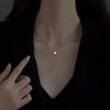 925 Silver Heart-shaped Necklace Female Clavicle Chain Shiny Star Pendant Simple Fashion Jewelry Party Birthday Gift