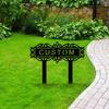 Metal Garden Sign Stake, Flower Yard Decor, Personalized Name Stake, Outdoor Garden Ornament