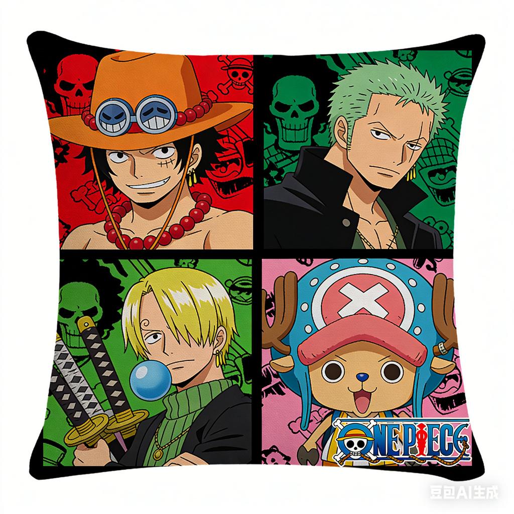 One Piece Pillow Cover Anime Fan Favorite Character Print Decorative Pillowcase for Bedroom Living Room and Anime Enthusiasts