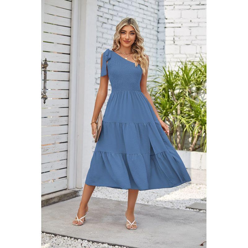 Women's Pleated Slip Sleeveless Dress Pleating Split Sleeveless Dress Women