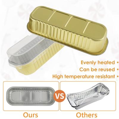 50 Stück Mini Kuchenformen mit Deckeln und Löffeln Aluminiumfolie Backformen Mini Brotdosen Muffinbleche Kastenformen Küchenwerkzeuge