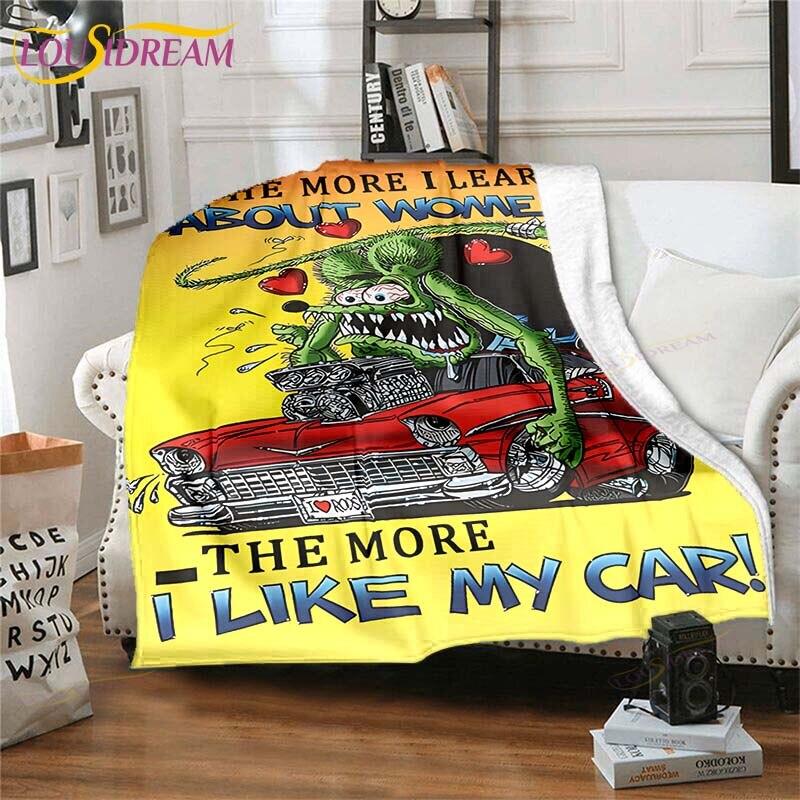 Rat Fink Blanket Throw Blanket Couch Quilt Cover Travel Bedding Throw Blanket Flannel Blanket Bedspread Blankets for Beds