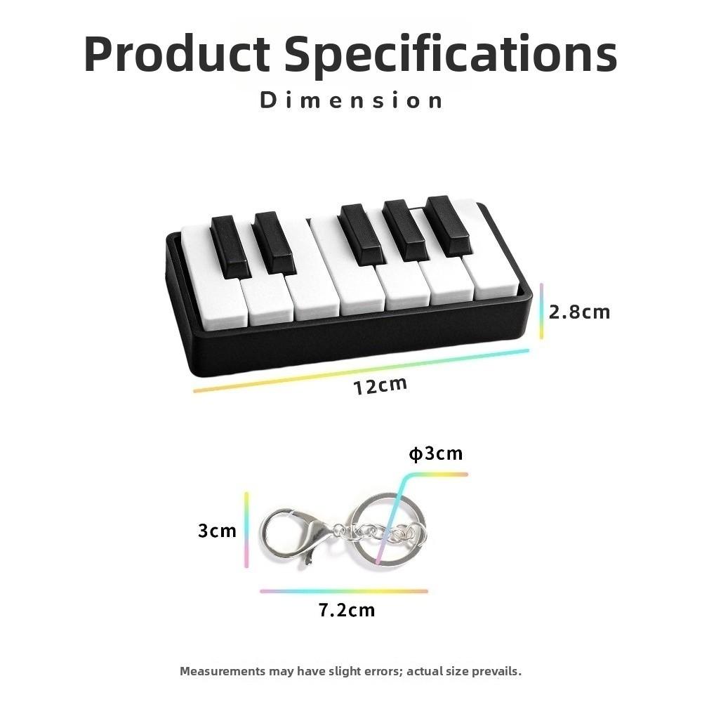 Mechanical Touch Piano Key Keychain Portable Size 3D Printed Piano Toy  Daily Bag Decoration