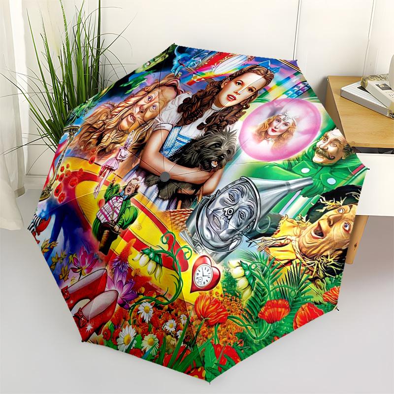 

Wizard of Oz, Fantasy Themed Automatic Opening and Closing Umbrella, Compact Travel Umbrella, Lightweight and Portable, Suitable for Beach C