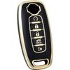 For Nissan Rouge Pathfinder Key Fob Cover, Soft TPU Key Fob Case Full Protector Compatible with 2024 Nissan Rouge Pathfinder 5 Button Smart Remote