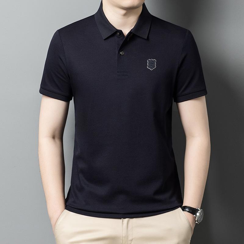 

Men s Short-sleeved T-shirt Summer Wear Middle-aged Fashion Casual Thin POLO Shirt Loose and Versatile