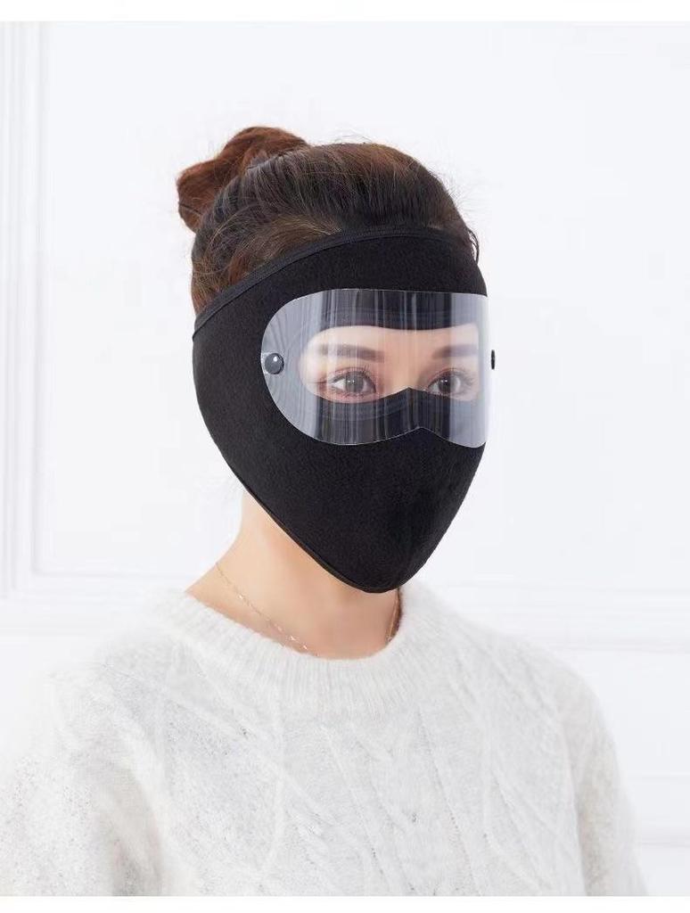 Radfahren Winter Gesichtsmaske mit Fleecefutter und Ohrenklappen, Atmungsaktiv und Warm für Kaltes Wetter