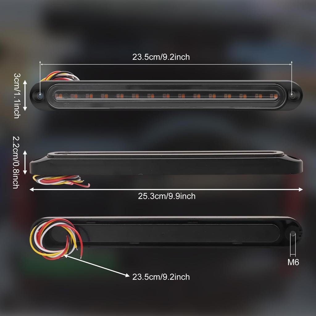 12V Red LED Stop Lamp with 30 LED High Visibility for Rearward Easy Waterproof and with Brake Warning Can Also Be Used As a Taillight or Third Brake