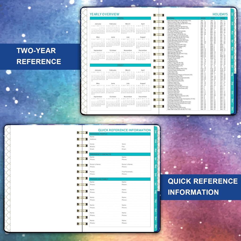 2026 Planner - 2026 Weekly and Monthly Planner, Jan 2026 - Dec 2026, 6.4" x 8.5", Marked Tabs, Back Pocket, Perfect Daily Organizer