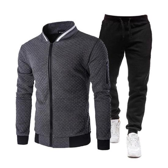 2024 Outono Inverno Agasalho Masculino Cor Sólida Com Capuz Moletom 2 Peças Conjuntos Masculinos Terno Masculino Fleece Esporte Moletom Com Capuz Calças De Moletom Conjuntos De Duas Peças