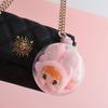 Small Doll Storage Bag Outdoor Doll Bag Keychain Portable Carrying Case Transparent Doll Display Bag with Plush Ball