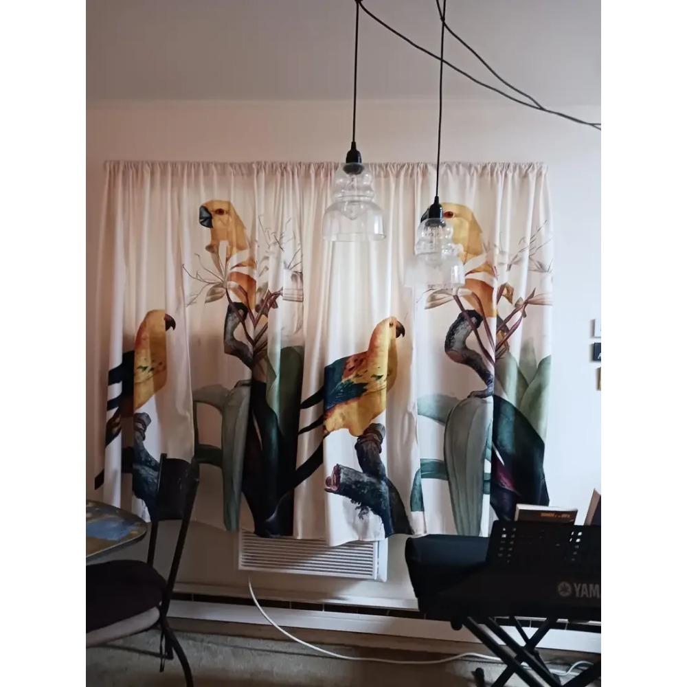 2 stuks Tropische Plant Cactus Gordijnen Bladerpatroon Botanisch Bedrukt Gordijnroedezak Raambekleding Voor Woonkamer Keuken