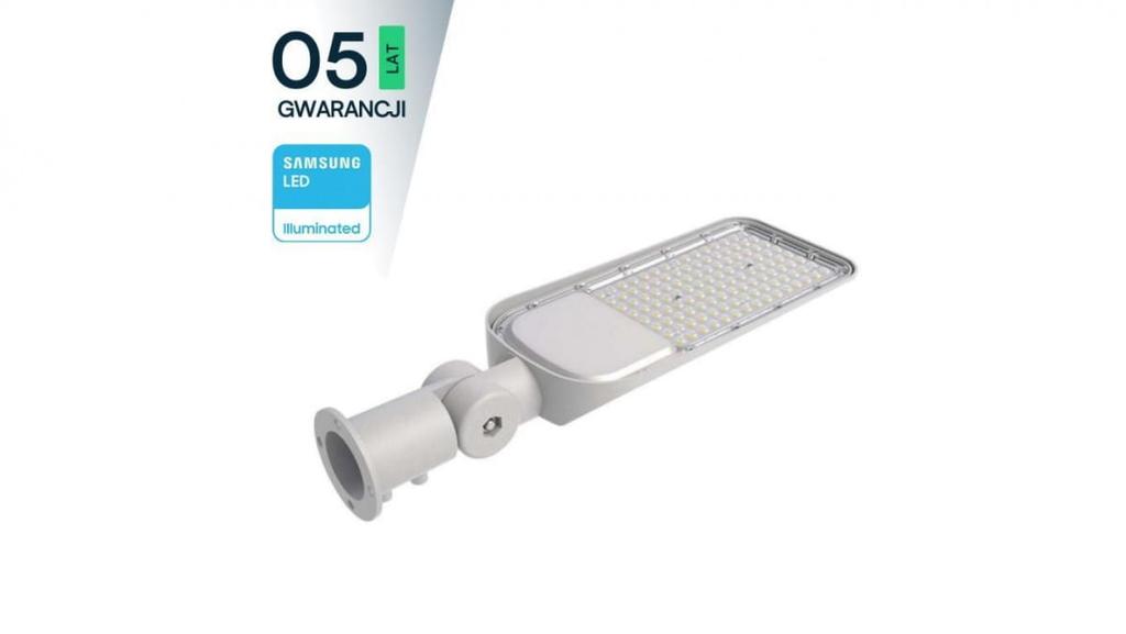 Oprawa Uliczna Led 70W 8040Lm 6500K Diody Samsung Ip65 Szara 5 Lat Gwarancji Regulowany Uchwyt 2120439