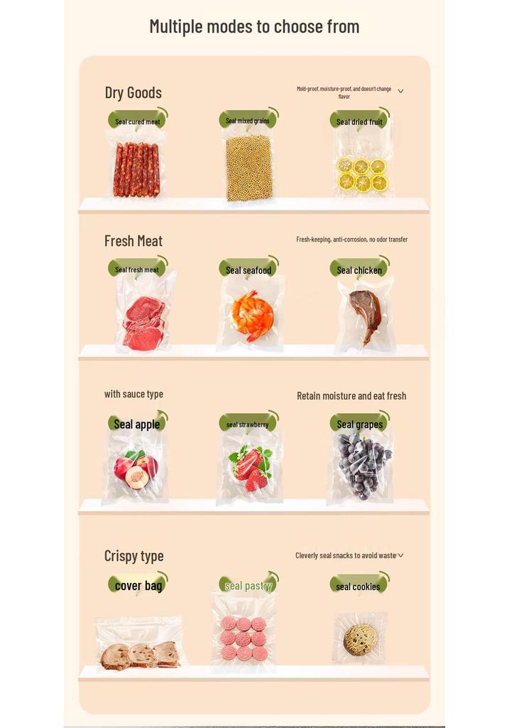 Portable Wireless Automatic Vacuum Sealer for Freshness and Snack Preservation