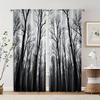 2pcs   Light Filtering Curtains Gothic Black Forest & Pine Tree Print Versatile Fabric (without Rod) Art Deco Festive Use for