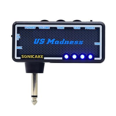 SONICAKE Mini Gitarrenkopfhörerverstärker mit Chorus USB Wiederaufladbar US Madness Eingebauter Effekt,